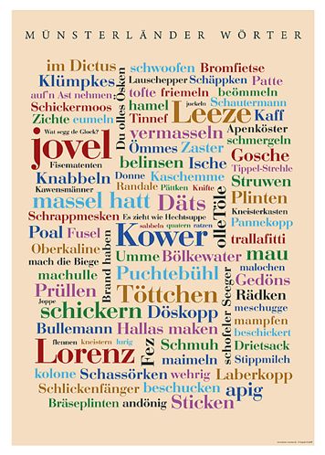 Poster Münsterländer Wörter groß woll